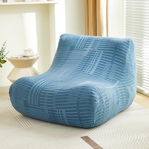 FANSU Lazy Sofabezug Ohne Armlehnen 1 Sitzer, Modern Jacquard Stretch Weicher Sofa Überzug Couchbezug Sofaüberwurf Waschbar Anti-Katzenkratzen Sofaschoner für Wohnzimmer (Blau)