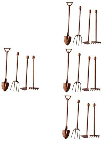 HYTROVE 16pezzi Miniature Strumenti Da Giardinaggio Metallo Per Decorazione Di Accessori Per Paesaggi Vintage Per Delle Fate e Spazi Ridotti