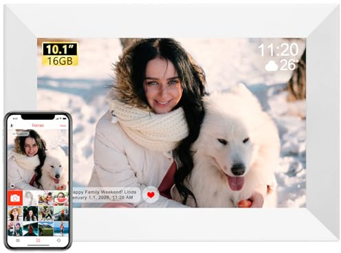 Cornice digitale Wi-Fi da 10,1, 1280 x 800 IPS touch screen, 16 GB di memoria, funzione Smart Cloud, colore nero