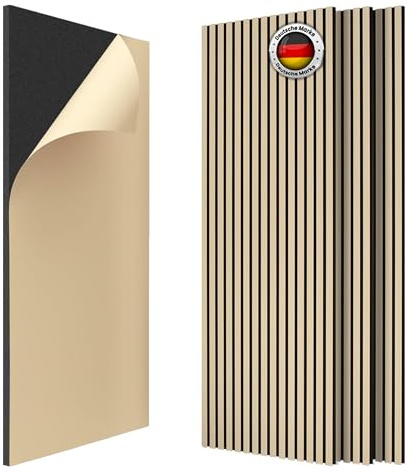 IZODEKOR Self-Adhesive Wall Panels, Acoustic Wood Panels, 3D Peel and Stick Wall Panels for Sound Insulation, 47.24 × 23.62 × 0.83, Living Room Wall Decor, 4-Pack – 2.88 m² / 21.16 lb, White