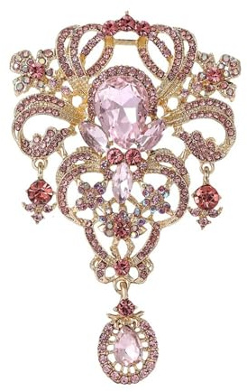 Raffinerad strass barock vintage brosch för kvinnor och män – tårdroppe diamantbroscher, kavajstift, scarfklämmor och klädtillbehör för bröllop och daglig användning, One Size, Metall