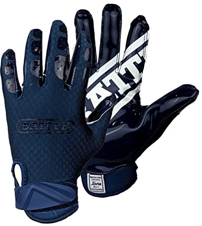 Battle Triple Threat American Football Empfänger-Handschuhe, Marineblau, Größe L
