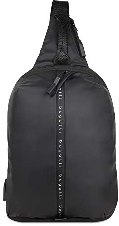 bugatti Blanc Bandolera Mochila Cruzada Hombre y Mujer, Sling Bag, Pequeña - Negro