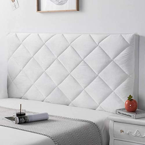 SetSailW Bett Kopfteil Protector Bezug Staubschutz Stoff Bett Kopfteilbezug Husse Staubdichter Schutz Schonbezug Verdicken Kopfenden Anti-Kollision Rückenkissen,White-160cm