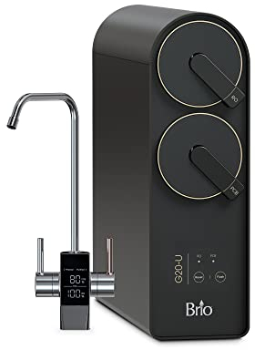 Brio Umkehrosmose-Wasserfiltersystem, 700 GPD, 2:1 pur zum Ablassen, Tanklos, Untertischarmarmaturhalterung