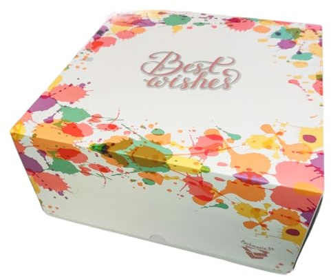 5 Tortenkarton 40x40x15/23 cm | höhenverstellbar | Stabil | 2teilig | Praktisch | lebensmittelecht für Torten Kuchen Muffin Donuts | Cake Box | Transportverpackung | Transportbox | Geschenkverpackung