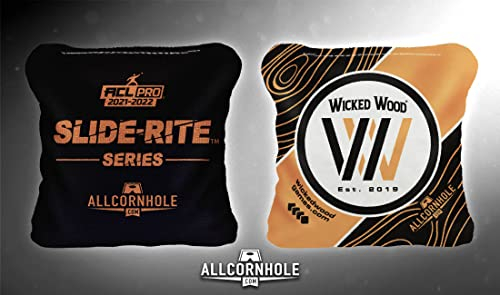 Premium Wicked Wood Games Pro Bags - Slide-Rite Cornhole Bags - 1x4 - ACL Pro - Saison 2023 (Orange) - Nach Offiziellen Standards - - Limitierte Auflage - Offizieller Partner der ACL