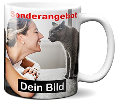online-hut Tasse zum selber individuell Gestalten/Personalisierbar mit eigenem Foto, Text und Schrift/Fototasse/Werbetasse/zum bedrucken/Motivtasse/Firmentasse/mit Logo PT-165