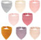 AUPOWER 8 Stück Baby Dreieckstuch Lätzchen, Doppellagig Weiche Absorbierende Musselin Halstüch Sabberlätzche mit 2 Verstellbares Druckknopf für Baby, Kleinkinder -Pink