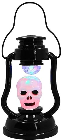 Boland - Halloween Totenkopf Laterne | 21 x 12 cm, Horror Dekoration mit Disco Licht, Bewegung und Sound