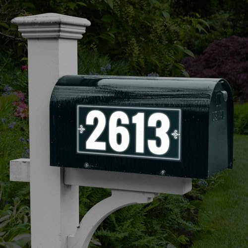 Reflective Mailbox Numbers Sticker for Outside, 3 Inch, For Mailbox, Windows, Cars, Door, Trucks and Homes, Four Character Custom Address Numbers, Businesses, 3M EGP Outdoor Sign, Made in USA