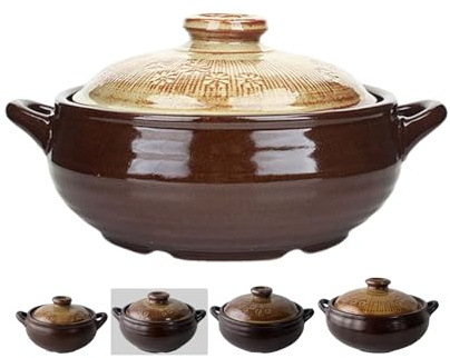 BALWOO Koreanischer Topf [Buncheong] [765.4 g, 800 ml] Schlammglasur, Steingut, Ttukbaegi, Keramik-Ton, Kochtopf, Kasserolle, hitzebeständig, Steinschale, Suppentopf, Suppenkochgeschirr, Töpferschale