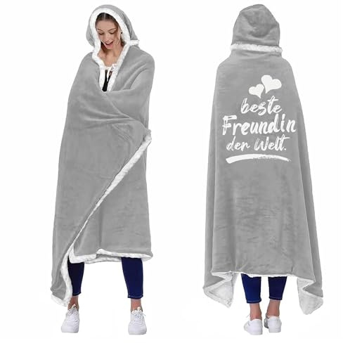Beste Freundin Geschenke, Decke mit ärmeln Geschenk Freundin Geburtstag, Kuscheldecke mit ärmeln Geschenke für Freundin zum Weihnachten Geburtstag Valentinstag, Geburtstagsgeschenk für Freundin