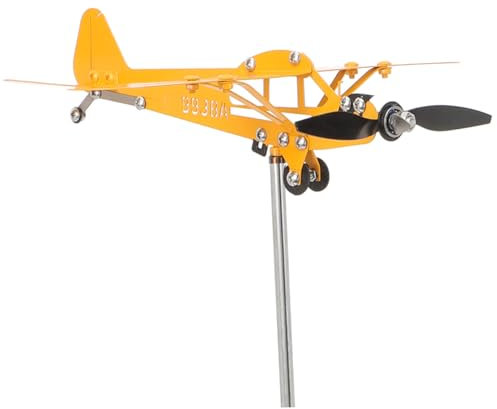 Yardenfun Airplane Wind Vane Decor Metal Garden Ornamentation Aircraft Sculpture for Outdoor Decoration Art for Lawn Patio