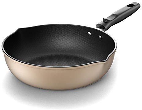 Pentola, Padella In Ferro A Nido D'Ape Con Pentole Con Coperchio In Vetro, Rivestimento Antiaderente Adatto A Tutti I Piani Cottura Inclusi Induzione - Manico In Silicone Cool Touch (32 Cm Senza Cope