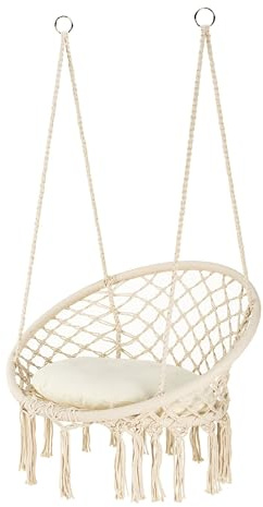 Outtec Fauteuil Suspendu Boho, Chaise Suspendue, Fauteuil Exterieur, hamac Suspendu, Chaise hamac Suspendu Exterieur, Fauteuil Suspendu Interieur