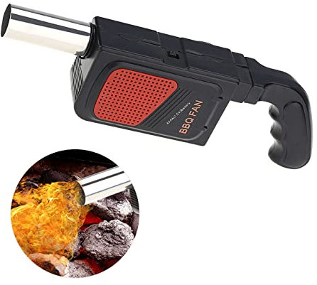 Riuulity Tragbares Grillgebläse, Grillgebläse, Tragbares, Handgehaltenes Elektrisches Grillgebläse, Luftgebläse, Kleines Grill-Kochwerkzeug für Camping, Picknick, Grill Im Freien,