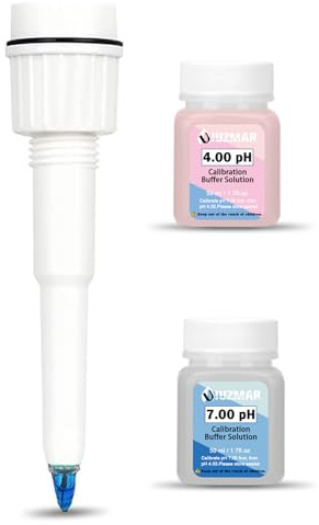 pH Messgerät Kalibrierungslösung (4,00 und 7,00) und Ersatz pH Elektrode | pH-Ersatzsonde und pH4.00/7.00 Kalibrierungslösung für UIUZMAR pH Meter für Lebensmittel