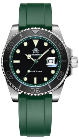 ADDIESDIVE Reloj analógico Hombre BGW9 Luminoso Buceo 200m Relojes de Cuarzo Reloj de con Correa de Caucho AD2040