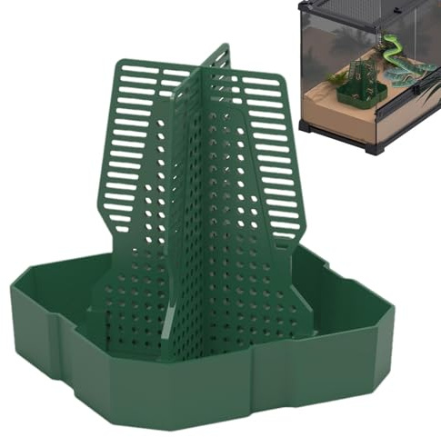 zwxqe Reptile Feeder, Chameleon Feeder Dish, Tank and Aquarium Accessories, Professional Live Worm Organizer, Anti-Escape Superworm Feeder, Column for Prey to Climb Move, Bearded Dragon Worm Feeder