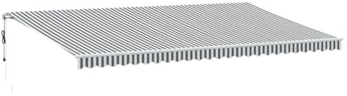 vidaXL Gelenkarmmarkise, Markise Ausziehbar Automatisch, Sonnenmarkise für Terrasse Balkon, Sonnenschutz Balkonmarkise Terrassenmarkise, Anthrazit Weiß 600x300cm