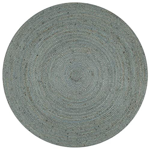 Homgoday Alfombra redonda de yute hecha a mano, 90 cm, color verde oliva, decoración para la cocina, para pasillo, salón, alfombras de dormitorio