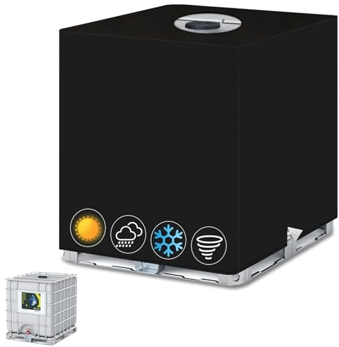 IBC - Cubierta para depósito de agua (1000 L, 420D IBC, impermeable, protector UV, para depósito de agua, para barril de agua de 1000 l, 120 x 100 x 116 cm)