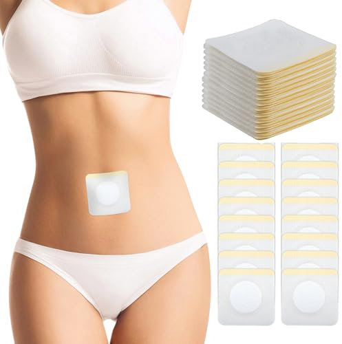 ZINGTERRA Selbstklebende Rizinusöl-Packung für Bauchnabel, Einweg-Rizinusöl-Packung, hochsaugfähig, Bio-Baumwolle, Anti-Auslaufen, kein Waschen, 54 Stück