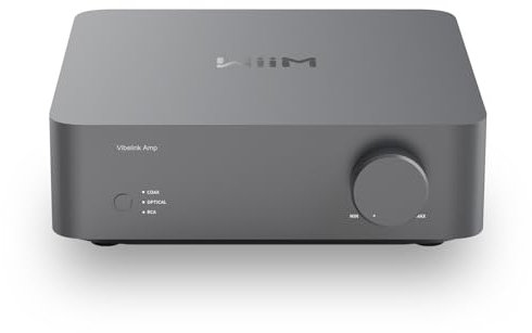 WiiM Vibelink Amp | Amplificatore di Potenza da 100W con DAC ESS 9039Q2M e TI TPA3255 | Compatibile con WiiM Mini, Pro, Pro Plus e Ultra | Ingressi RCA, Coassiale e Ottico | Grigio Spaziale