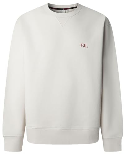 Pepe Jeans Garret Crew Sudadera para Hombre, Beige (Ivory White), XL, Beige (Blanco Marfil), XL