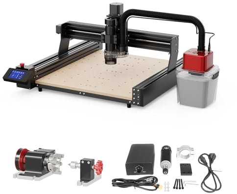 Twotrees TTC 450 CNC fresatrice con aspirazione polvere M1, kit motore mandrino CNC da 500 W, quarto asse, macchina per incisione per legno, acrilico, MDF, plastica PCB