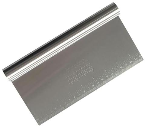 Stainless Steel Dough Card with Measuring Scale Dough Scraper, Cake Scraper, Vegetable Scoop, Cake Scraper, Spatula Kitchen for Cake, Cake, Pizza, Cake, Dough (22 x 12 cm)