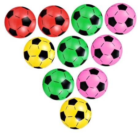 BESPORTBLE 10 Piezas Fútbol Inflable para Balones de Fútbol Portátiles Juguetes de Pelota para Playa Piscina y Parque Infantil Balones Inflables Color Aleatorio