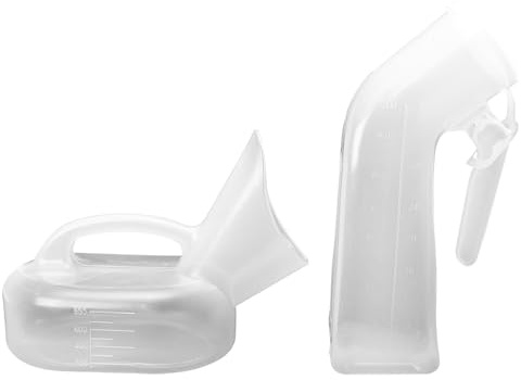 ZUNOXAZ Lot de 2 Urinoirs Portables Seau Anti-fuite, Plastique Solide, Grosse Capacité, Usage Nuit et Voyage, Pot D'urine pour Personnes Âgées et Patients Alités