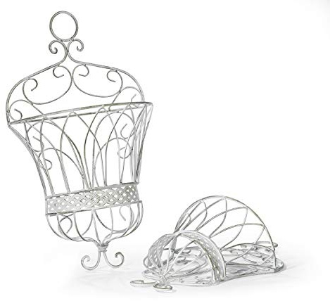 Moritz Metall Wandkörbe Pflanzkörbe 2er Set Paar Landhausstil Pflanzkorb Shabby Style