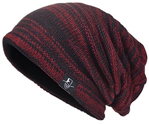 VECRY Uomo Cappelli Artistici di Beanie Skullcap Berretti in Maglia (Chiaretto)
