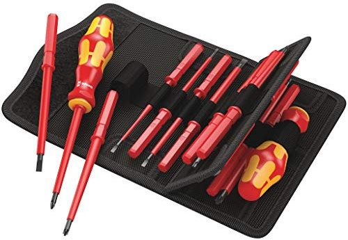 Wera Kraftform Kompakt VDE 17 Universal 1, 17-teilig Schraubendreher, rot/gelb