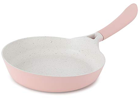 CREATE / PAN STUDIO/Poêle Ø24CM Rose Pastel/Fonte d'aluminium, manche en bakélite, sans PTFE et PFOA, fàcile à nettoyer
