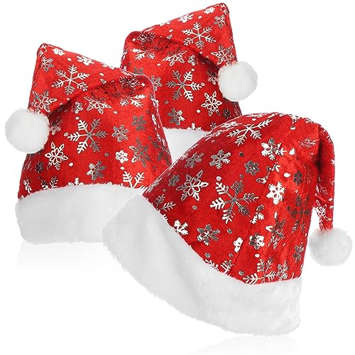 com-four® Weihnachtsmütze X-Mas, Nikolausmütze, Weihnachtsmann-Mütze | Nikolaus Plüschmütze - Flauschmütze mit Bommel