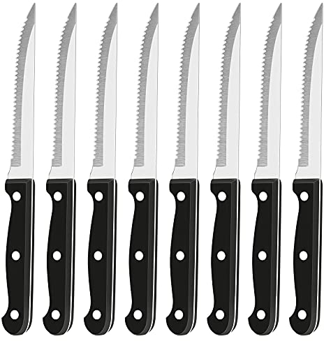 Joyfair Steakmesser Set, 8-teiliges Gezacktes Steakbesteck, Edelstahl Steak Besteck Messer für Haus Restaurant Hotel, Rostfrei & Spülmaschinenfest