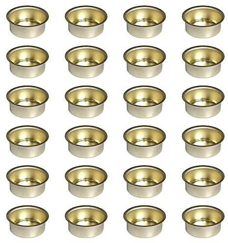 Auswahl Größe - Kerzentülle Kerzeneinsatz Kerzenhalter aus Metall, für Baumkerzen, Puppenkerzen, Pyramidenkerzen Tafelkerzen und Teelichter - Hier: 24 Stück Tülle Ø 40 mm (tief)