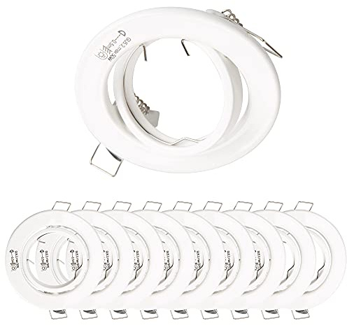 Mextronic 10x Einbaurahmen MR16 SET white 68mm inkl MR16 Fassung 3753