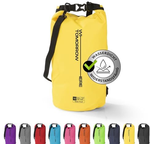 #DoYourOutdoor Dry Bag Tasche | Wasserdichter Rucksack | Wasserfester Beutel & Packsack | 2L 5L 10L 20L 30L Drybag in 2 Styles und vielen Farben | Ideal für Boot, Kajak, Angeln und Camping
