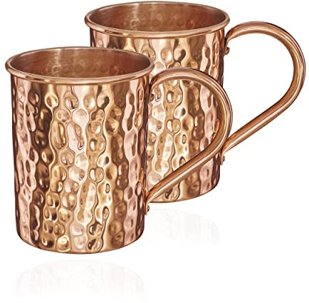 NKlaus Juego de 2 tazas de cobre puro para Moscow Mule, 500 ml