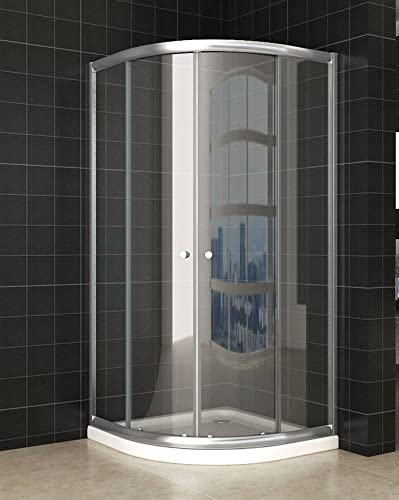 Saqu Jogay Duschkabine viertelrund 100x100x190cm Klarglas/Chrom