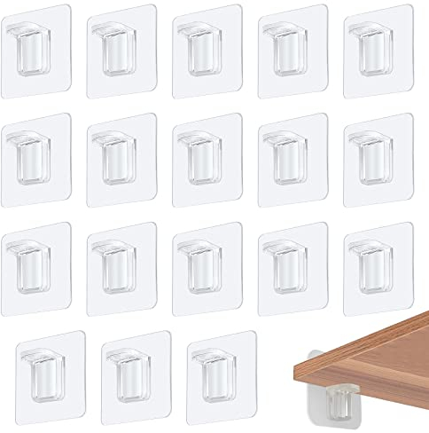 18 paia di mensole autoadesive per scaffali, senza forature, per mobili e armadietti, carico massimo 4,5 kg