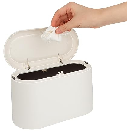 Talifoca Poubelle de table avec couvercle à rabat, 2L, petite, pour lavabo, cuisine, salle de bain, bureau, WC, voiture, 22x11x13 cm