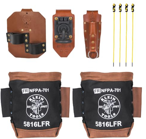 Klein Tools 5800HRN Tool Holder Set for Iron Worker Tools, Spud Wrench, Connecting Bar, Bull Pin Holders, (4) Tension Straps, (2) Bolt Bags