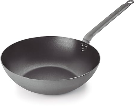LACOR - 63233 - Wok Ferrum, Wok 100% Fer Naturel avec Antiadhésif Tri-Couche, Sans PFOA, Poignée Ergonomique, Convient à Tous Types de Cuisines, Haute Conductivité Thermique, Ø32 cm, Epaisseur 2 mm