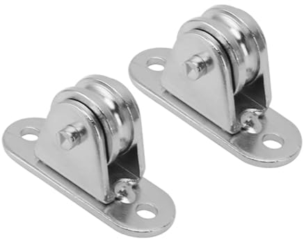 Kleiner Flaschenzug aus Edelstahl, Geräuschlose Rolle, an der Wand Montierte Feste Rolle für Heimwerkergeräte, Drahtseilschienen-Schiebetor (2PCS)